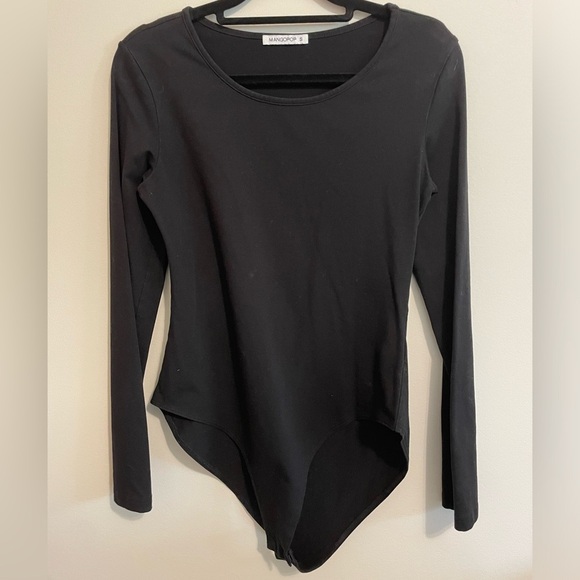 MANGOPOP- black long sleeve bodysuit - Picture 1 of 3